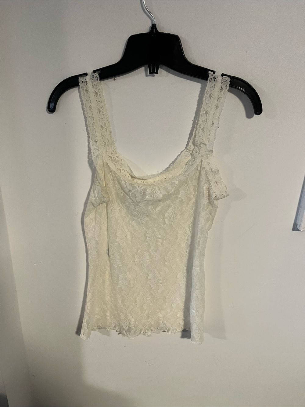 Vintage Lace Ivory Tank Top - Women's Sleeveless Lace Camisole - S
